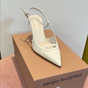 Sergio Levantesi Karen Slingback Heels in ivory